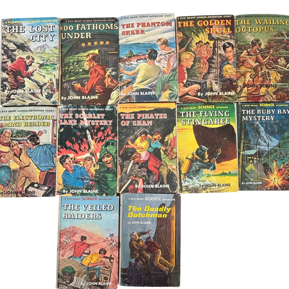 Rick Brant Science-Adventure Lot 12 Vintage Books John Blaine Grosset Dunlap